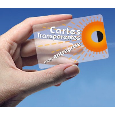 Carte plastique transparent personnalisée